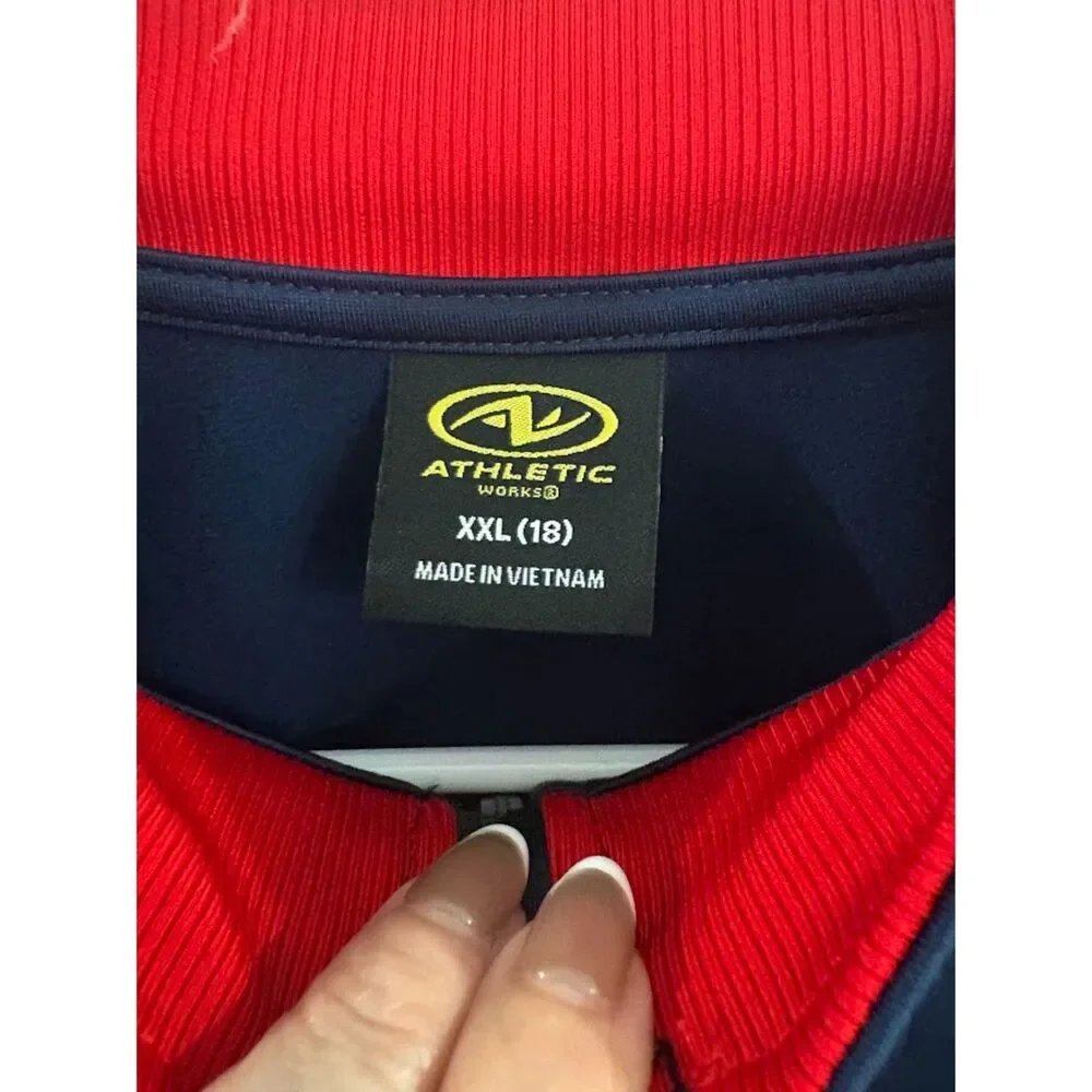 Athletic Works Boys XXL 18 Navy Red White Full Zip Track Jacket NWOT